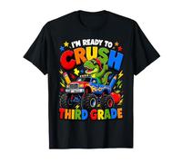 First Day Third Grade T Rex Monster Truck Back To School Boy Camiseta