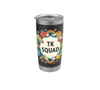 First Day TK TK Squad Fun TK Teacher - Aprendizaje temprano para mujer Vaso térmico de acero inoxidable de doble pared
