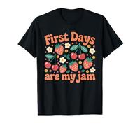 First Days Are My Jam Strawberry Cherry Back To School Camiseta