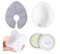 First Days Maternity - Paquete de lactancia materna, almohadillas de hidrogel, bálsamo natural para pezones, almohadillas grandes reutilizables de algodón de bambú y paquetes de pecho de gel caliente
