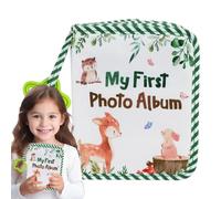 First Family Photo Álbums, Animal First Year Photos Book, 7.09x5.51x0.79 pulgadas Adorable Bunny Growth Record and Deer Owl Family Pictures Display Álbum, Cloth Books for New Parents