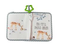 First Family Picture Album - Cloth 18cm 17 Sheets, Memory Book, Soft Touch Keepsake Design | Milestone Record Pages, Cloth Photo Album, Child Growth For Boys, Girls, New Parents, Grandparents