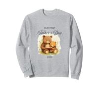 First Father's Day 2025 Cute Papa Bear Reading Book New Dad Sudadera