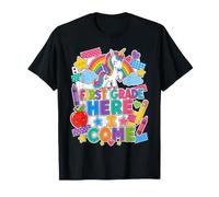 First Grade Here I Come Unicorn 1st Grader Back To School Camiseta