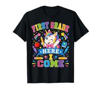First Grade Here I Come Unicorn 1st Grader Back To School Camiseta