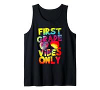 First Grade Vibes Back To School Teacher Student Tie Dye Camiseta sin Mangas