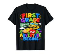 First Grade Where The Adventure Begins Back To School Bus Camiseta