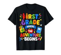 First Grade Where The Adventure Begins Back To School Camiseta