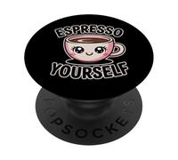 First I Drink The Coffee Then I Do The Things PopSockets PopGrip Adhesivo