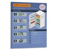 First In First Out Food Storage Poster FIFO Method Checklist For Kitchen Shelves Organization And Stock Rotation(Unframed,08x12inch(20x30cm))