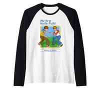 First Knife Fight Sarcastic Retro Vintage Funny Adult Humor Camiseta Manga Raglan