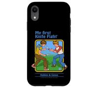 First Knife Fight Sarcastic Retro Vintage Funny Adult Humor Carcasa para iPhone XR