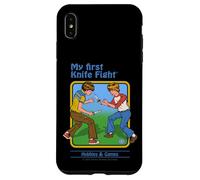 First Knife Fight Sarcastic Retro Vintage Funny Adult Humor Carcasa para iPhone XS Max