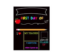 First/Last Days of School Board - Letrero de pizarra de doble cara de 25,4 x 30,5 cm para niños y niñas