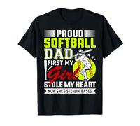 First My Girl Stole My Heart Orgulloso Softbol Papá Día del Padre Camiseta