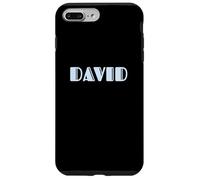 First Name David Vintage Art Deco Light Blue Lavender Font Carcasa para iPhone 7 Plus/8 Plus
