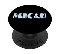 First Name Micah Vintage Art Deco Light Blue/Lavender Font PopSockets PopGrip Adhesivo