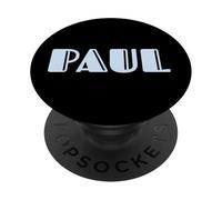First Name Paul Vintage Art Deco Light Blue / Lavender Font PopSockets PopGrip Adhesivo