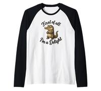 First of All I’m A Delight Funny Alligator Crocodile Gator Camiseta Manga Raglan