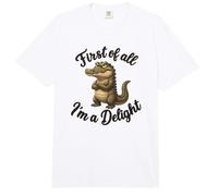 First of All I’m A Delight Funny Alligator Crocodile Gator Comfort Colors Adult Heavyweight T-Shirt