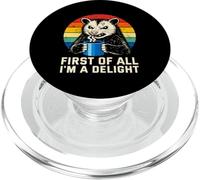 First of All I'm A Delight Angry Opossum Possum Café Retro PopSockets PopGrip para MagSafe