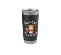 First of All I'm a Delight Funny cute cat Vaso térmico de acero inoxidable de doble pared