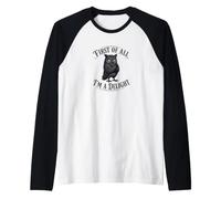 First of All I'm A Delight Funny Grumpy Owl Humor Camiseta Manga Raglan