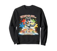 First of All I'm a Delight Funny Raccoon Autism Awareness Sudadera