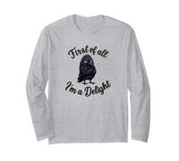 First of All I'm a Delight Funny Sarcastic Crow Raven Manga Larga