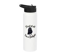 First of All I'm a Delight Funny Sarcastic Crow Raven Stainless Steel Insulated Water Bottle