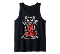 First of All I'm a Delight Growl Funny Black Cat Lover Women Camiseta sin Mangas
