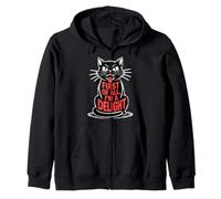 First of All I'm a Delight Growling Black Cat Lover Funny Sudadera con Capucha