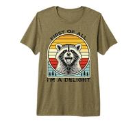 First of All, I'm a Delight Hilarious Racoon Retro Vintage Camiseta Premium