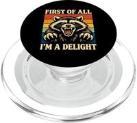 First of All I'm A Delight Raccoon Humor Retro Funny Sarcasmo PopSockets PopGrip para MagSafe
