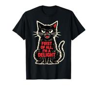 First of All I'm a Delight Roaring Black Cat Lover Funny Camiseta