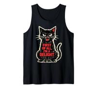 First of All I'm a Delight Roaring Black Cat Lover Funny Camiseta sin Mangas