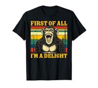 First of All I'm A Delight Vintage Monkey Funny Chimpancé Camiseta