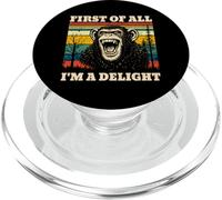 First of All I'm A Delight Vintage Monkey Funny Chimpancé PopSockets PopGrip para MagSafe