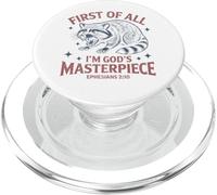 First of All Im God Masterpiece Funny Raccoon Ephesians 2:10 PopSockets PopGrip para MagSafe