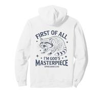 First of All Im God Masterpiece Funny Raccoon Ephesians 2:10 Sudadera con Capucha