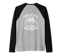 First of All Im God Masterpiece Possum Opossum Ephesian 2:10 Camiseta Manga Raglan