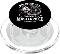 First of All Im God Masterpiece Possum Opossum Ephesian 2:10 PopSockets PopGrip para MagSafe