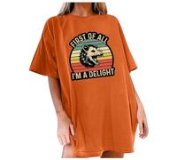 First of All Wickel - Camiseta para mujer con estampado, naranja, L