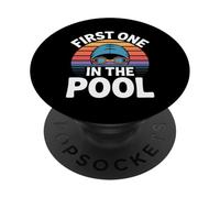 First One In The Pool Nadador Rápido Competitivo - PopSockets PopGrip Adhesivo