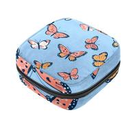First Period Bag - Bolsa de almacenamiento de servilletas sanitarias de mariposa, bolsa portátil para copa menstrual, bolsa acolchada con cremallera para menstruación