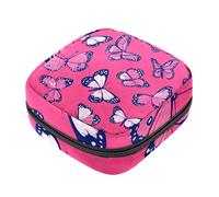First Period Bag - Bolsa de almacenamiento de servilletas sanitarias para mujeres y niñas, bolsa portátil para copa menstrual, diseño de mariposa sin costuras, con cremallera, bolso acolchado para