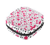 First Period - Bolsa de almacenamiento de servilletas sanitarias con corazón para el día de San Valentín, bolsa portátil para copa menstrual, bolsa acolchada con cremallera para menstruación