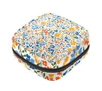 First Period - Bolsa de almacenamiento de servilletas sanitarias con patrón de flores pequeñas, bolsa portátil para copa menstrual, bolsa acolchada con cremallera para menstruación