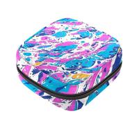 First Period - Bolsa de almacenamiento de servilletas sanitarias con patrón de textura de mármol colorido, bolsa portátil para copa menstrual, bolsa acolchada con cremallera para menstruación