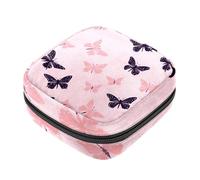 First Period - Bolsa de almacenamiento de servilletas sanitarias para mujeres y niñas, bolsa portátil para copa menstrual, bolsa acolchada con cremallera de mariposa para menstruación